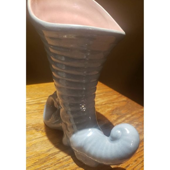 McCoy Blue Plenty of Hope*McCoy Pottery*1940s Vase* Cornucopia Vase - Picture 4 of 7